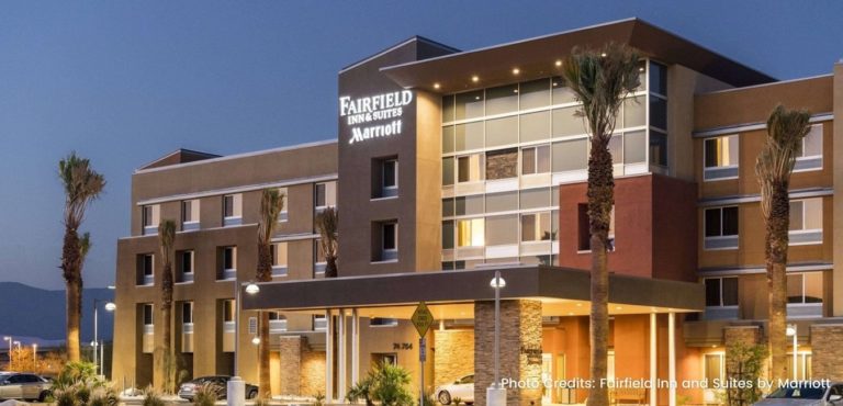 Exterior in Evening Fairfield Inn and Suites by Marriott Palm Desert CA